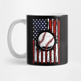 Patriotic Baseball 4th Of July USA American Flag Men Boy Kid Mug